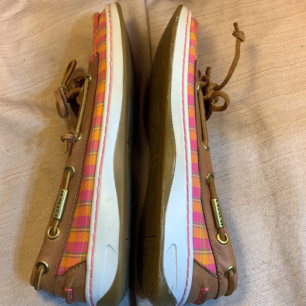 Coach almost NEW leather/canvas slide in loafers